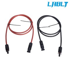 LABLT 5 Feet 12 AWG Black + Red Solar Panel Extension Cable Wire Connector