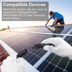 Geosiry 50Ft 10Awg Solar Panel Extension Cable Female Male Connectors