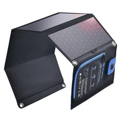 BigBlue Portable Solar Charger 28W with Digital Ammeter,25.4% High-Efficiency, U