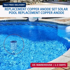 6 Pcs Copper Anode Replacement Kit Solar Pool Replacement Copper Anode,4.13 x 0.