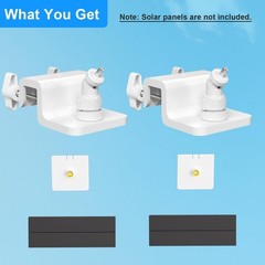 2 Pack Adjustable Gutter Mount for Solar Panels – Compatible with Ring, Arlo, Eu