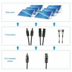 Solar Cable Y Panel Branch Connector IP65 Waterproof Solar Adapter Connector USA