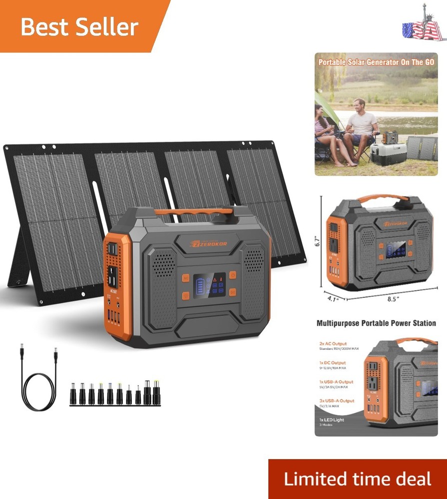 280Wh Portable Solar Generator with Multiple Charging Options for RV & Home