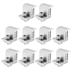 10Pcs Adjustable Solar Module Edge Clamps Durable Aluminum Kit