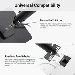 Universal Solar Panel Wall Mount for Ring, Eufy, Arlo, Wyze, Reolink Solar Pa…