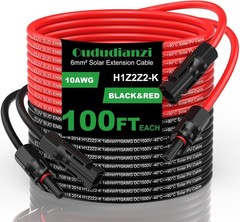 100ft Solar Extension Cable 10AWG – Set of 2