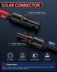 Solar Extension Cable for Solar Panel with Connectors 10ft 10AWG