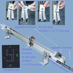 Durable Aluminum Solar Panel Mounting Bracket Kit for Sloped Roofs – 76cm Length