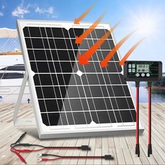 12V Solar Battery Trickle Charger 30W Solar Panel Car RV Maintainer w/Controller