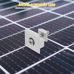 4Pcs Solar Panel Aluminum Alloy Mid Clamps Durable Silver for Easy Installation