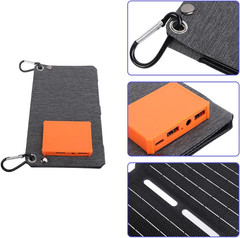 4-fold Foldable 10W 5V Solar Panel Portable Mobile Solar Panels Charger Dual USB