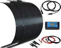Flexible Solar Panel Kit 200W 12V,2PCS 100W Monocrystalline Module,20A Charge Co