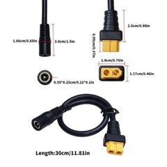 12AWG Solar Panel Charging Cable XT60 Female to DC5525 Female 30cm Length