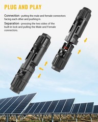 12 PCS Solar Connectors 10 AWG Crimp Type for Long-Lasting Performance