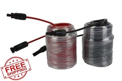 TEMCo Solar Extension Cable 100Ft Red + 100Ft Black 12 AWG
