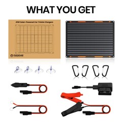 20W 12V Solar Panel Battery Charger Maintainer Kits Trickle Charger with Buil…