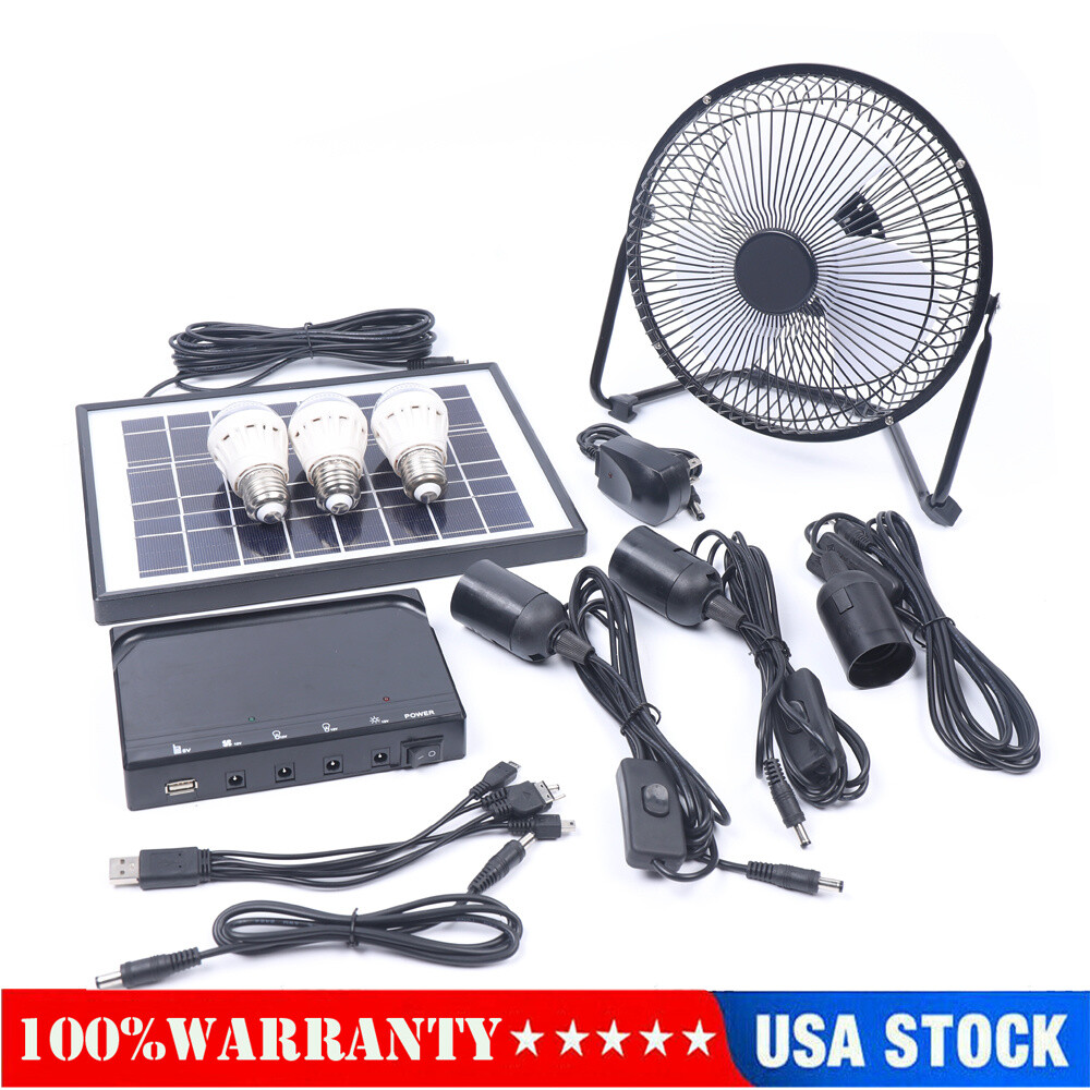 Portable Solar Power Panel Generator Kit Camping Battery Pack Power Station USA