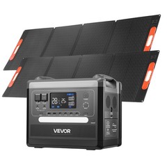 VEVOR Portable Power Station 2400W 2160Wh with 2PCS 200W Foldable Solar Panels