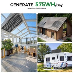 100 Watt Solar Panel Bifacial 12V Home PV Power Off-Grid RV Camper System Carava