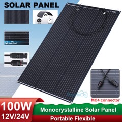 LINEBA 100W Watt 12V Mono Solar Panel Kit + 30A Controller for Sunshed RV Home