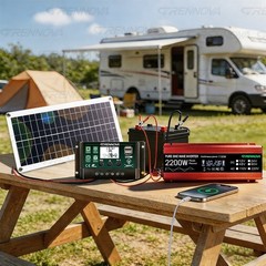 Grennova 2200W Pure Sine Off-Grid Solar Kit Dual Voltage DIY Home Backup Power