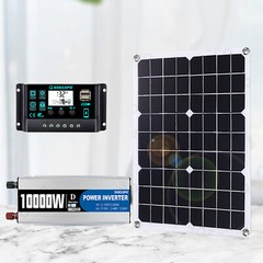 10000W Solar System DC12V to 110V Inverter 100A Controller 20W-500W Panel