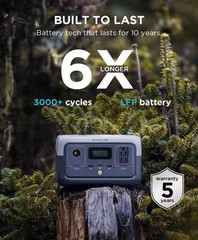 Portable Power Station RIVER 2, 243Wh LiFePO4 Battery/ 1 Hour Fast Charging, 2 U