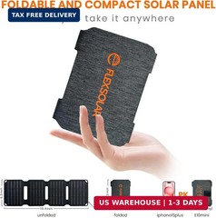 FlexSolar 10W Foldable Solar Chargers 5V USB Small Power Emergency Portable 4 Fo