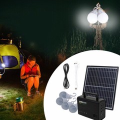 Portable Station Solar Panel Power Inverter Electric Generator Set +4 LED Light