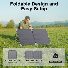 110W Portable Solar Panel Bifacial for EcoFlow Bluetti Anker Power Station 1000W