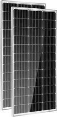 2Pcs 100W 12V Monocrystalline Solar Panel, up to 25% High Efficiency Module, Wat