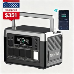 OUKITEL Power Station 1024Wh, 1800W Solar Generator, LiFePO4 Battery Backup