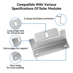 1/2Sets Solar Panel Z Bracket Mounting Mounts Set Solar Panel RV Boat Roof Wall