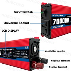 7000W Solar System Kit 100A Controller DC12V AC110 220V Panel for RV Boat Camp