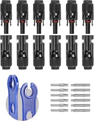 12 PCS 6 Pair Solar Connectors with Spanners Solar Panel Cable Connectors