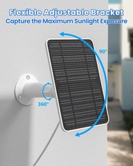 Solar Panel Charger Compatible with Reolink Argus 2E/Eco Ultra/Go PT Plus/Go …