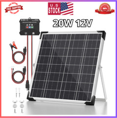20W Kit 12V Solar Battery Trickle Charger Maintainer for RV