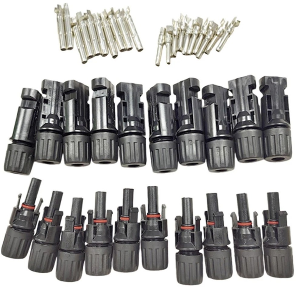 30A 1000V DC Solar Panel Cable Connectors For 2.5m㎡ 4m㎡ 6m㎡ IP67 20 Pairs