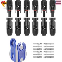12 PCS Solar Connectors with Spanners Solar Panel Cable Connectors 6 Pairs Ma…