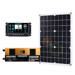 10000W Solar Kit 500W Panel 100A MPPT Controller DC Cable 12V/24V to 220V/110V
