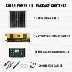 Grennova 2200W Solar Kit Real Capacity Off-Grid DIY Power System