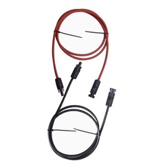 1 Pair 12AWG Black And Red Solar Panel Extension Cable Wire Connector 12AWG