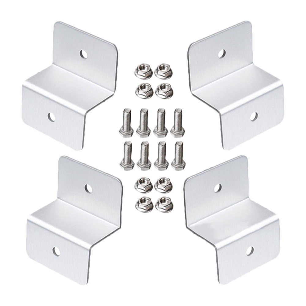 4Pcs Durable Aluminum Solar Panel Mounting Z Brackets for Home Use Silver