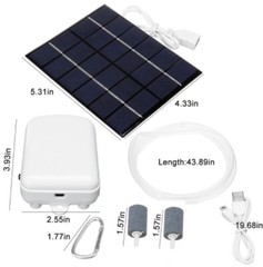Solar powered outdoor fishing oxygen pump fish pond aerator pump, rechargeable