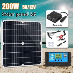 Solar Panel Kit 200 Watt 12/24V with 60A Battery Charger Controller Caravan Boat
