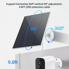 5W Solar Panel for Security Camera, Solar Panel with Micro USB & USB-C Port for