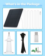 Solar Panel for Security Camera, 5V 4W Solar Panels Charger Compatible with E…