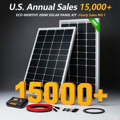 200 Watts 12 Volt/24 Volt Solar Panel Kit with High Efficiency Monocrystalline S