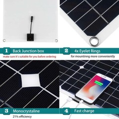 200 Watts Solar Panel Kit 100A 12V Battery Charger w/ Controller Caravan Boat RV