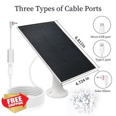 YYTDDUUU 4W Solar Panel Type C Micro USB Milky White Outdoor Camera